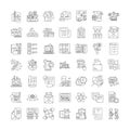 Programm linear icons, signs, symbols vector line illustration set
