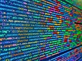Programm. Software developer coding screen. Computer script typing work. Implementing SEO concepts for better SERP. Developing