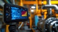 Programmable logic controller showing real time data in a manufacturing plant Royalty Free Stock Photo