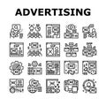 Programmatic Advertising Service Icons Set Vector