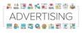 Programmatic Advertising Service Icons Set Vector .