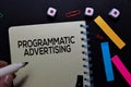 Programmatic Advertising text on book isolated on office desk Royalty Free Stock Photo