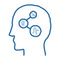 programmed brain doodle icon hand drawn illustration