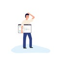 Programmer with code thinking Royalty Free Stock Photo