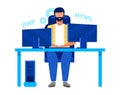 Programmer, coder flat vector illustration Royalty Free Stock Photo