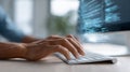 Programmer coding advanced ai algorithms on computer screen, highlighting cutting edge technology and digital innovation Royalty Free Stock Photo