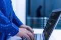 programmer coding, compiler, encode, debug, and developer application software for business corporate with laptop computer. Man Royalty Free Stock Photo