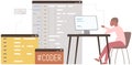 Programmer coding at laptop. Software developer work with business project structure, programming Royalty Free Stock Photo