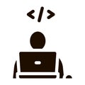 Programmer Coding Laptop Vector Icon