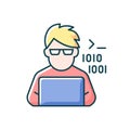 Programmer, computer expert RGB color icon Royalty Free Stock Photo