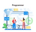 Programmer concept. Idea of coding, testing and writing program Royalty Free Stock Photo