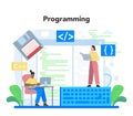 Programmer concept. Idea of coding, testing and writing program Royalty Free Stock Photo