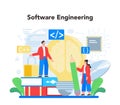 Programmer concept. Idea of coding, testing and writing program Royalty Free Stock Photo