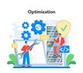 Programmer concept. Idea of coding, testing and writing program Royalty Free Stock Photo