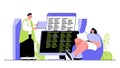 Programmer concept for modern web design. People developers creating code, developing programs and software, testing applications Royalty Free Stock Photo