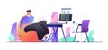 Programmer concept for web banner. Developer works Royalty Free Stock Photo