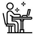 Programmer debugging icon, outline style