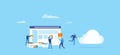 Programmer and design team develop for web application and connect to cloud computing Royalty Free Stock Photo