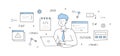 Programmer develop code doodle concept, developer Royalty Free Stock Photo