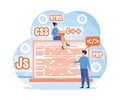 Programmer or developer create code programming language. Programming and engineering development. Royalty Free Stock Photo