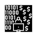 programmer developing financial application glyph icon vector illustration