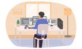 Programmer engaged in computer programming Royalty Free Stock Photo