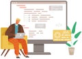 Programmer engineering and coding. Set of programmers working on web development on computers Royalty Free Stock Photo