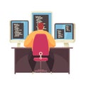 Programmer Flat Illustration Royalty Free Stock Photo