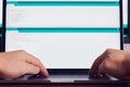 Programmer hands making codes