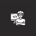 programmer icon. Filled programmer icon for website design and mobile, app development. programmer icon from filled occupation Royalty Free Stock Photo