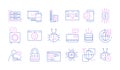 Programmer icon. Javascript coder bug fix computer software expert program language vector colored symbols