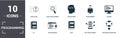 Programmer icon set. Contain filled flat coding, coding mind, app development, program algorithm, java, code development, code