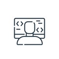 programmer icon vector from programming concept. Thin line illustration of programmer editable stroke. programmer linear sign for Royalty Free Stock Photo