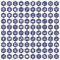 100 programmer icons hexagon purple