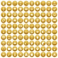 100 programmer icons set gold