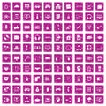 100 programmer icons set grunge pink