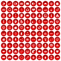 100 programmer icons set red