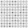 100 programmer icons set, simple style Royalty Free Stock Photo