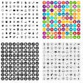 100 programmer icons set vector variant