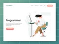 Programmer Illustration Concept. Modern design concept of web page design for website and mobile website.Vector illustration EPS