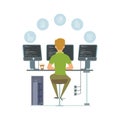 Programmer, information technology worker vector illustration. Programming icons and software developer isolated on