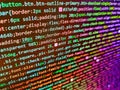 Programmer inspecting his code on computer screen Real software development code, Data optimization, React HTML, native concept Royalty Free Stock Photo