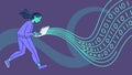 Programmer with laptop, coding and digital technology concept vector design Generative AI Royalty Free Stock Photo
