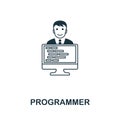 Programmer line icon. Thin design style from programmer icon collection. Simple programmer icon for infographics and