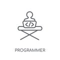 Programmer linear icon. Modern outline Programmer logo concept o Royalty Free Stock Photo