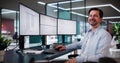 Programmer Man Coding On Computer Screen