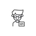 Programmer man outline icon Royalty Free Stock Photo
