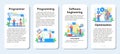 Programmer mobile application banner set. Idea of coding, testing Royalty Free Stock Photo