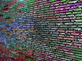 Programmer occupation. Abstract source code background. Developer working on program codes. Big data and Internet of things trend