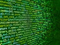 Programmer occupation. Binary computer code background, abstract. Programmer workplace. Web abstract programming and created virus Royalty Free Stock Photo